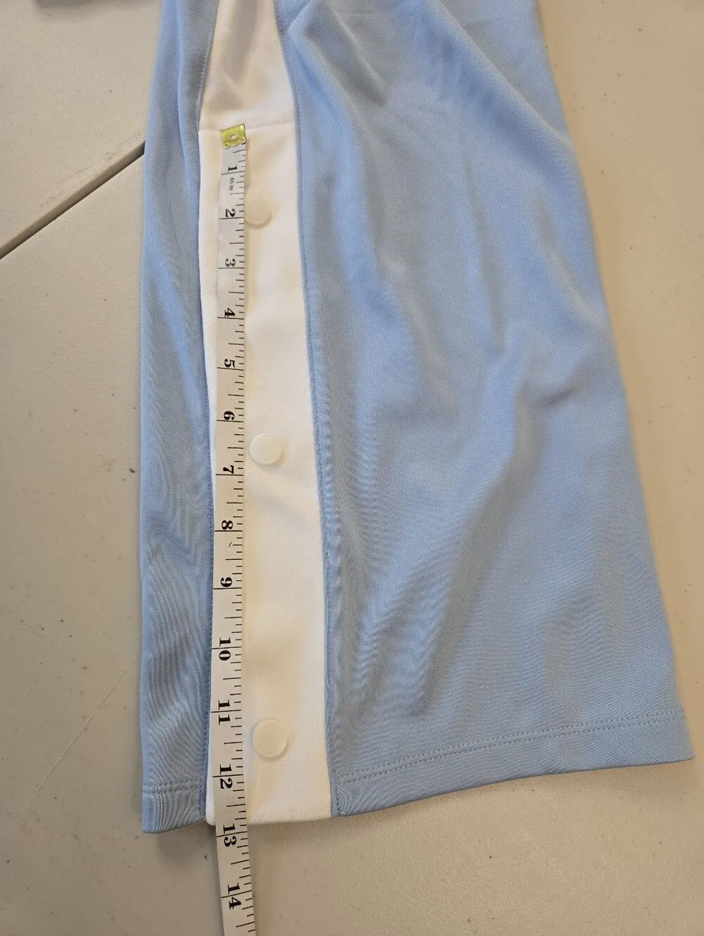 NWT Converse Girl's Light Blue Snap Leg Track Pants White Side Stripe Size Large